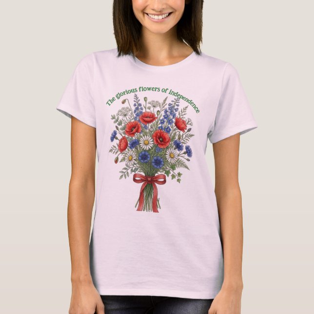 Den ärorika blommor av oberoende T-shirt (Framsida)