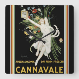 Den art décoCannavale Cologne annonsen tar tid p Fyrkantig Klocka