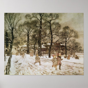 Den Arthur Rackham vintern i Kensington arbeta i Poster