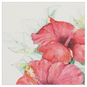 Den Artsy hibiskusen blommar tropisk blommigt Tyg