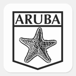 Den Aruba ödesignen - kvadrera klistermärkear som Fyrkantigt Klistermärke