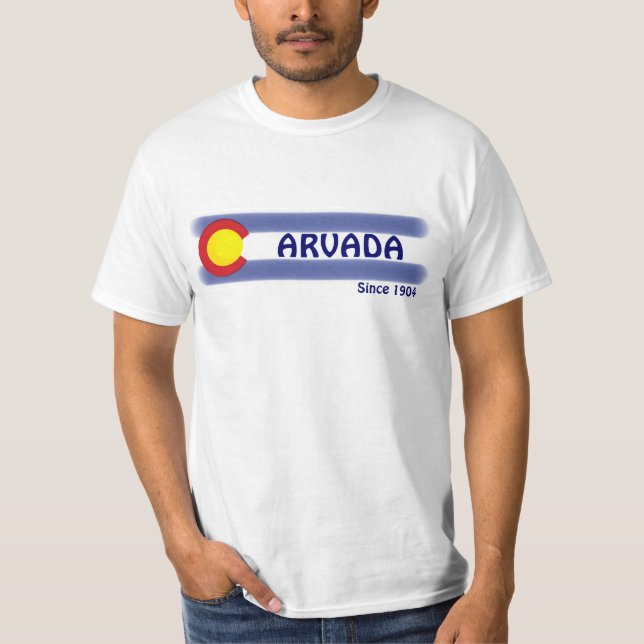 Den Arvada Colorado lokalflagga värderar Tee (Framsida)
