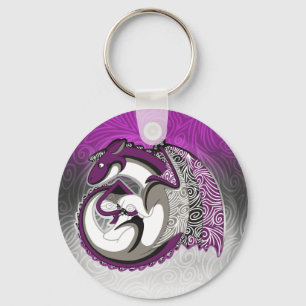 Den Asexual pridedraken knäppas Keychain Nyckelring