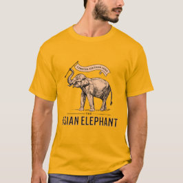 Den asiatiska elefanten 1950 för hans gult T-Shirt