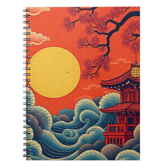 Den asiatiska stillasittens inspirerade fotopatbok anteckningsbok (Framsidan)