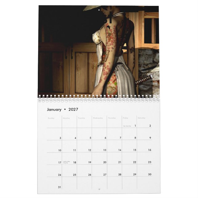 Den asiatiska tatueringen, testar kalender (Jan 2027)