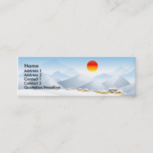 Den asiatiska vintersolen profilerar kortet mini visitkort