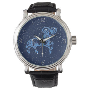 Den astrologiska väduren undertecknar och armbandsur