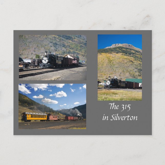 Den återställda D&RG 315 i Silverton Vykort (Framsida)