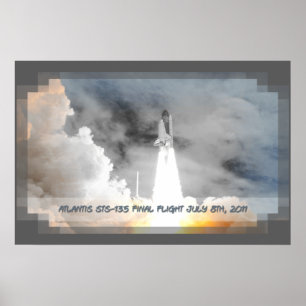 Den Atlantis rymdfärjan STS-135 varar flyg Poster