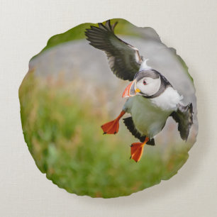 Den atlantiska rundan för Puffinfågelflyget kudd Rund Kudde