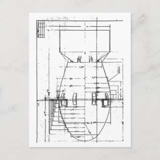 Den atom- feta manen bombarderar vykort