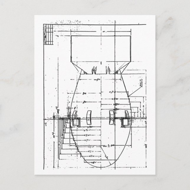Den atom- feta manen bombarderar vykort (Framsida)