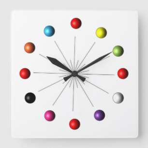 Den atom- Spherestjärnan brast den Retro Fyrkantig Klocka