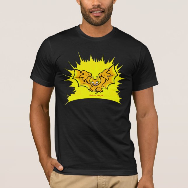 den atombat förvandlade till atomer svarten t-shirt (Framsida)