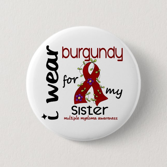 Den åtskilliga myelomaen HA PÅ SIG JAG BURGUNDY Knapp (Framsida)