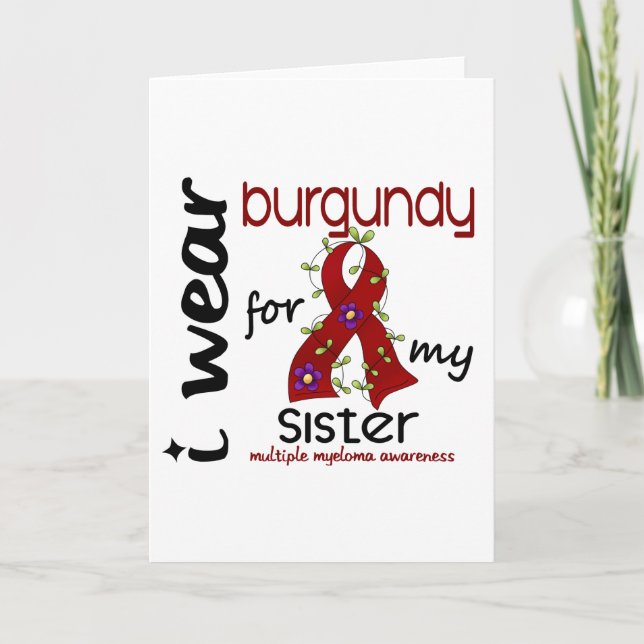 Den åtskilliga myelomaen HA PÅ SIG JAG BURGUNDY Kort (Framsida)