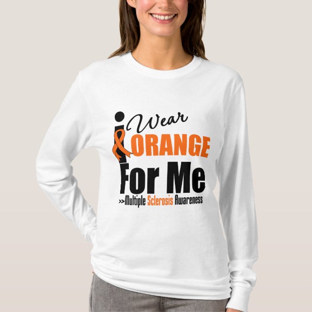 Den åtskilliga sclerosisen ha på sig jag orangen tee shirt (Framsida)