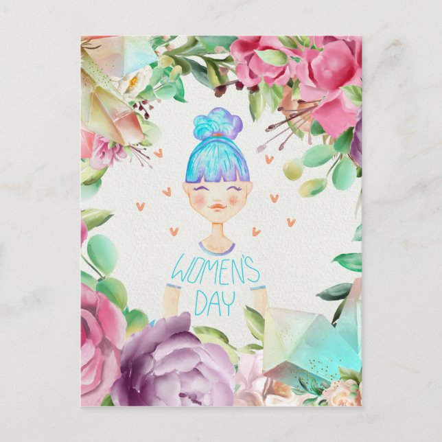 Den åttonde kvinnodagen i Internationell Vykort (Framsida)