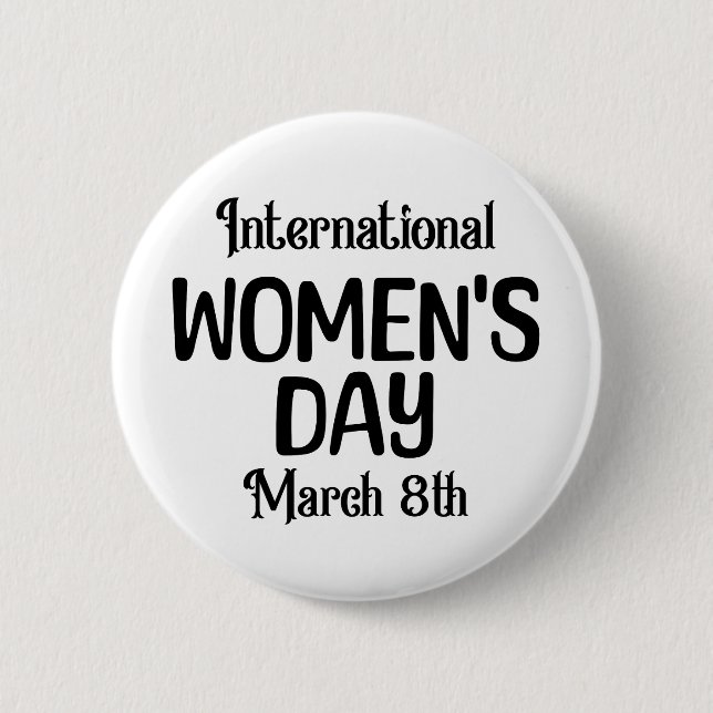 Den åttonde mars är Internationell kvinnodag IWD Knapp (Framsida)