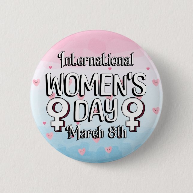 Den åttonde mars är Internationell kvinnodag IWD Knapp (Framsida)