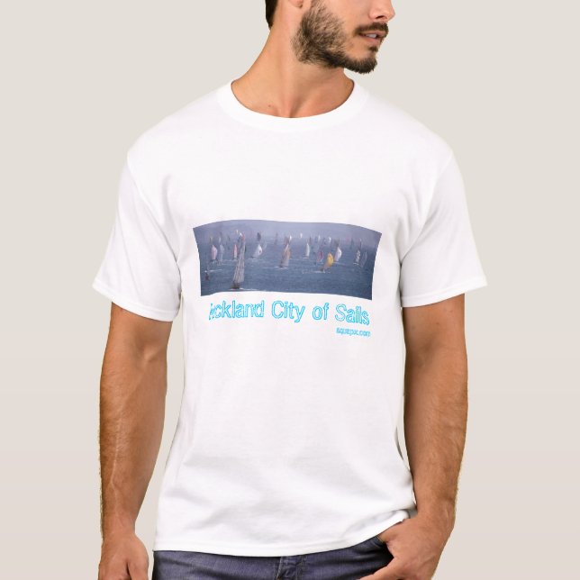 Den Auckland staden av seglar, T-shirt (Framsida)