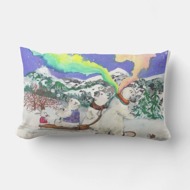 Den auroraBearialis lumbaren kudder Lumbarkudde (Framsida)