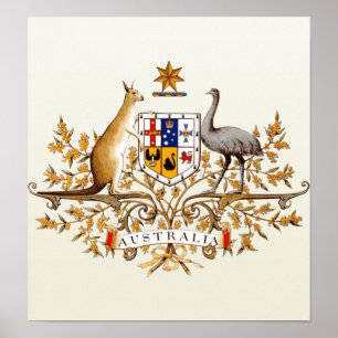 Den Australien vapenskölden specificerar Poster