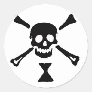 Den autentiska piratflagga av Emanuel Wynne Runt Klistermärke