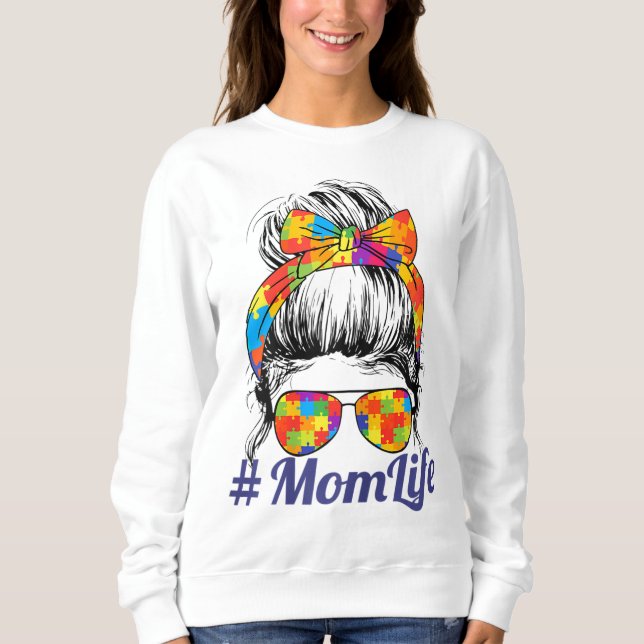 Den autistiska autismmedvetenheten Mamma Life Wome T Shirt (Framsida)