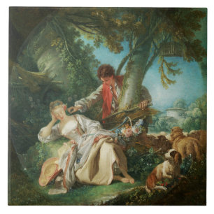 Den avbrutna sömnen av François Boucher Kakelplatta