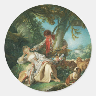 Den avbrutna sömnen av François Boucher Runt Klistermärke