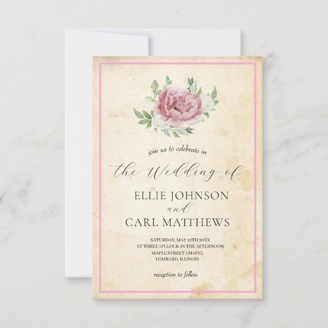 Den avgungade Ro Bröllop Inbjudningar (Framsida)