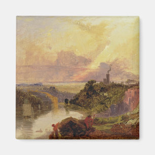 Den Avon klyftan på solnedgången (olja på papper) Magnet