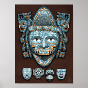 Den Aztec mosaiken maskerar affischen Poster