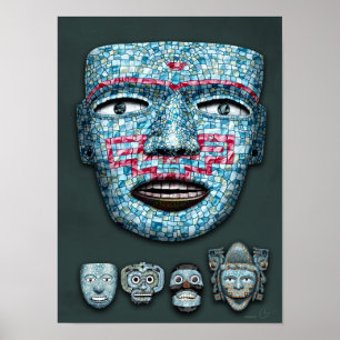 Den Aztec mosaiken maskerar affischen Poster