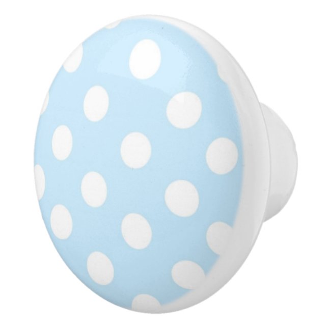 Den baby blue och vitpolkaen pricker mönster knopp (Höger)