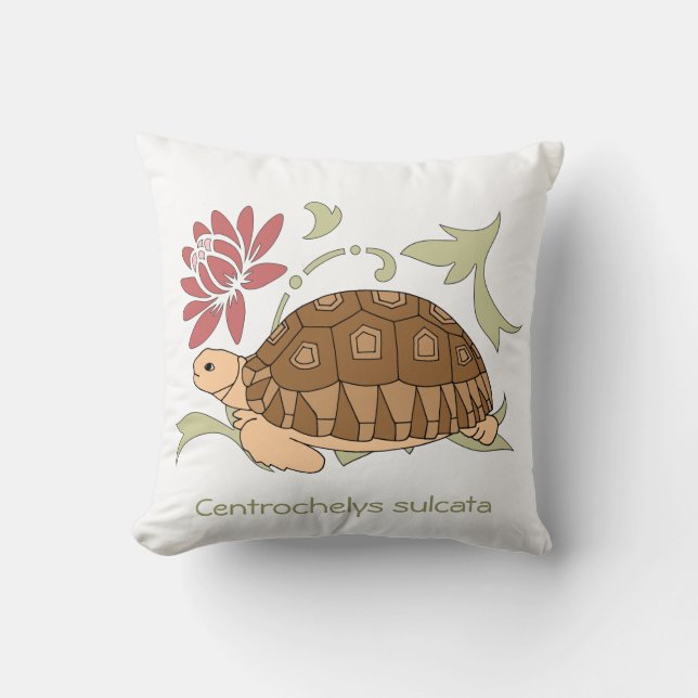 Den babySulcata sköldpaddan kudder Kudde (Framsida)