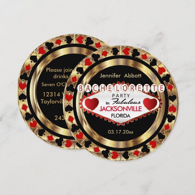 Den Bachelorette partyinbjudan - DIY-staden & Inbjudningar (Fram/baksida)