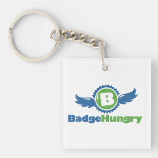 Den BadgeHungry akrylen kvadrerar Keychain