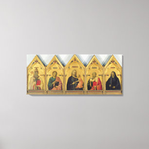 Den Badia altarpiecen med Madonna och Saints, c.13 Canvastryck