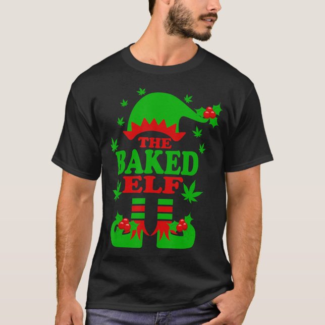 Den bakade Elf-populära julfamiljen Elf-matchninge T Shirt (Framsida)
