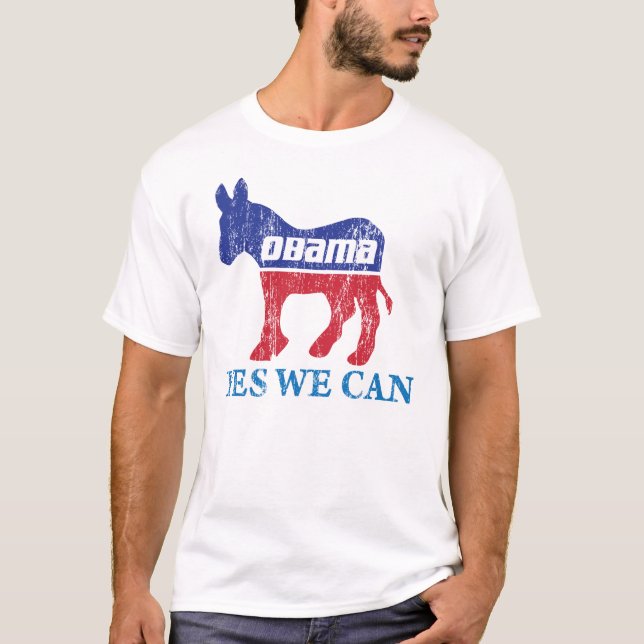Den Barack Obama demokratåsnan ja kan vi T Shirt (Framsida)
