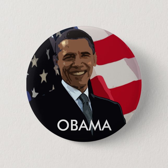 Den Barack Obama flagga knäppas Knapp (Framsida)