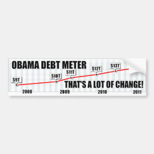 Den Barack Obama skulden mäter Bildekal
