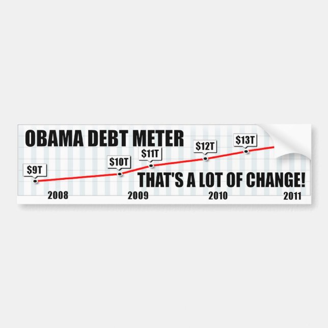 Den Barack Obama skulden mäter Bildekal (Framsidan)