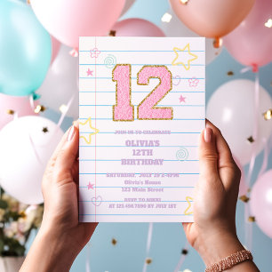 Den bärbara datorn 12:e Birthday Inbjudningar