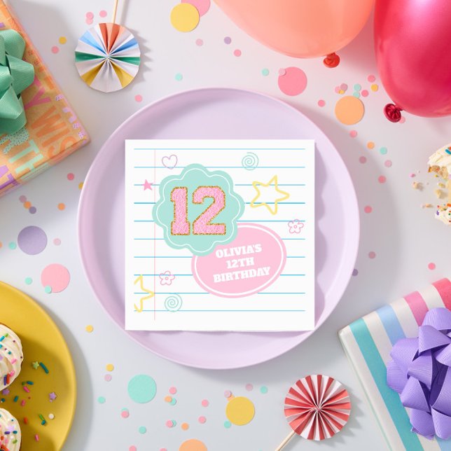 Den bärbara datorn 12:e Birthday Pappersservett (Skapare uppladdad)