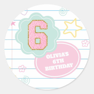 Den bärbara datorn 6e Birthday Runt Klistermärke