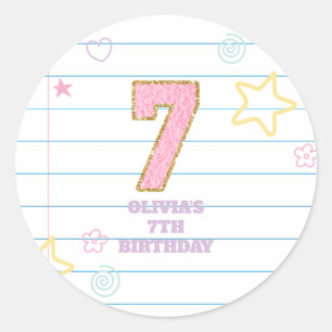 Den bärbara datorn 7:e Birthday Runt Klistermärke